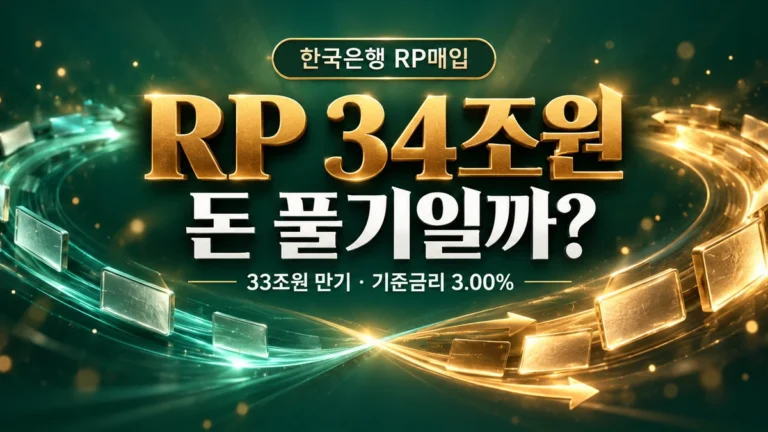 한은 RP 34조원, 실제 순증은 1조원 — 같은 날 만기된 33조원