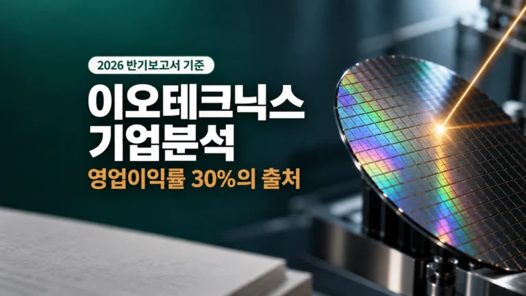 이오테크닉스 기업분석｜영업이익률 30%의 출처와 반기보고서가 말하지 않은 것
