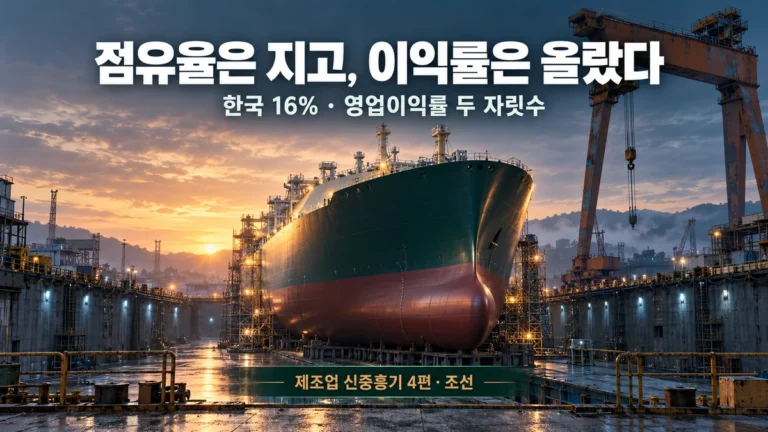 조선업 점유율 16%, 이익률은 왜 두 자릿수인가
