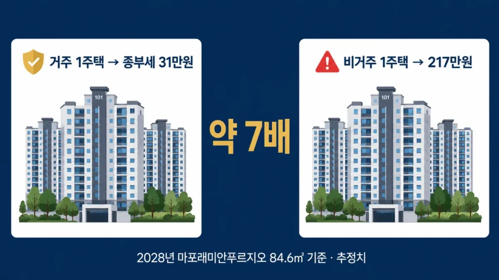 거주 비거주 1주택 종부세 격차
