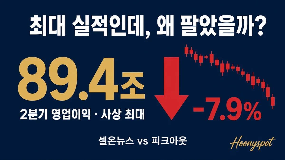 삼성전자 2분기 영업이익 89.4조 어닝서프라이즈에도 주가 급락, 반도체 슈퍼위크 분석 대표 이미지