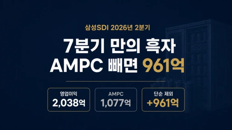 삼성SDI 2분기 흑자, AMPC 빼면 961억
