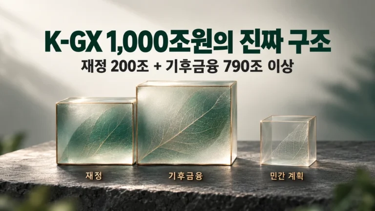 K-GX 1,000조원의 진짜 구조｜재정 200조·기후금융 790조, 보조금이 아닌 이유